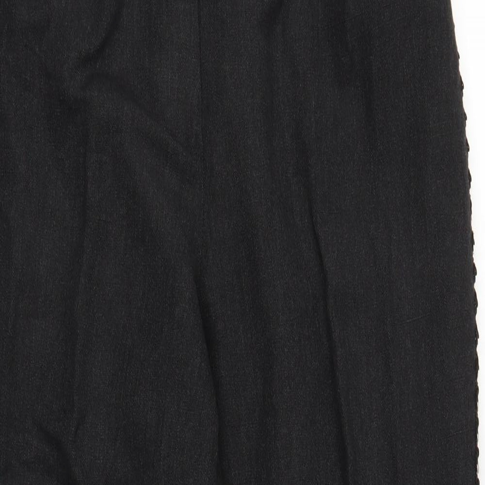 Preworn Womens Black  Canvas Capri Trousers Size L L24 in