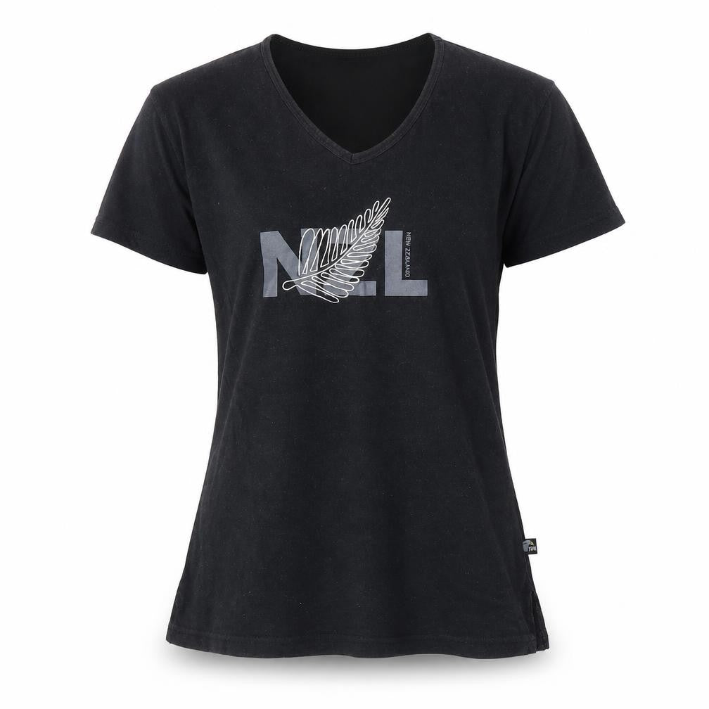 Kiwi Casual Womens Black   Basic T-Shirt Size M