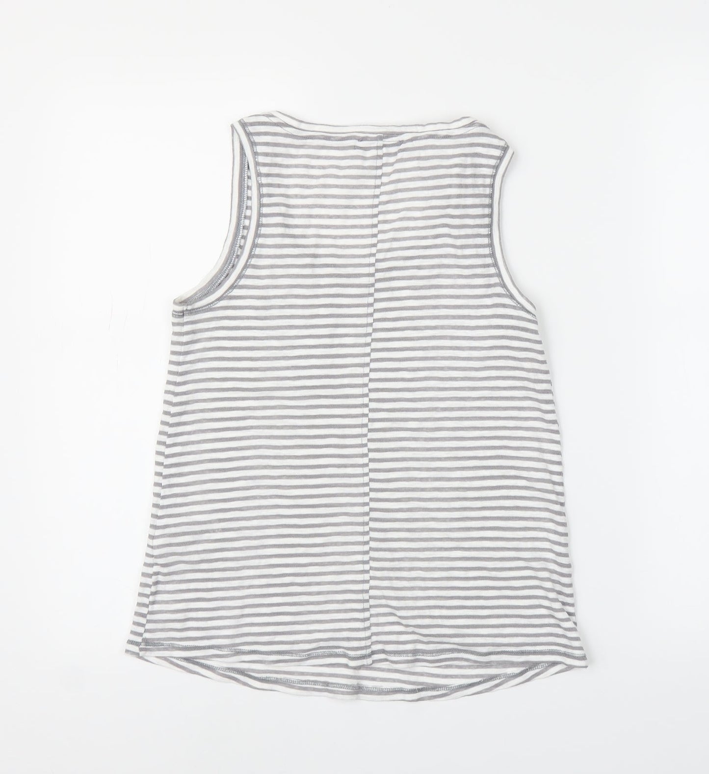 M&S Womens Grey Striped  Basic Tank Size 12