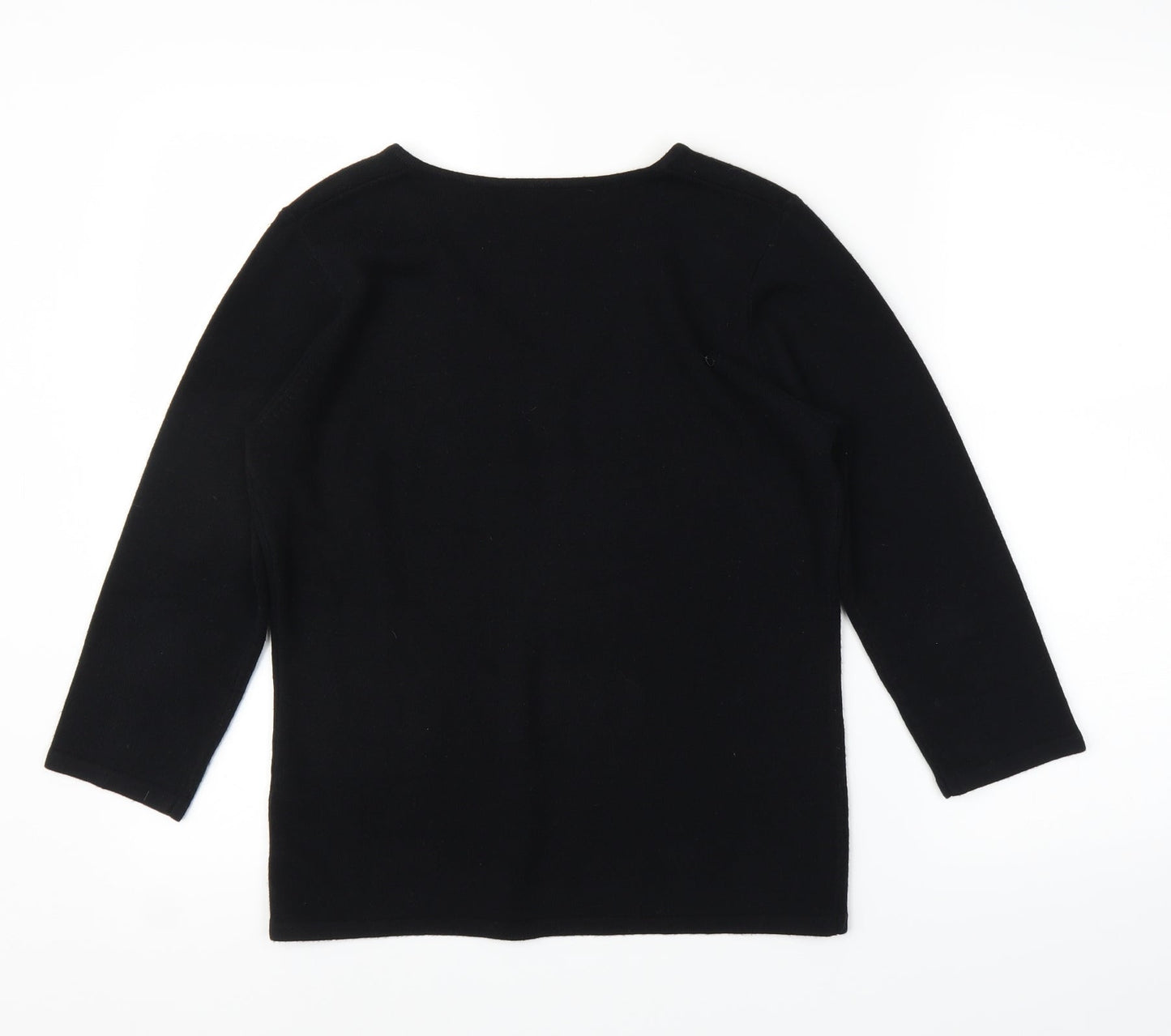 BHS Womens Black Floral  Pullover Jumper Size 12