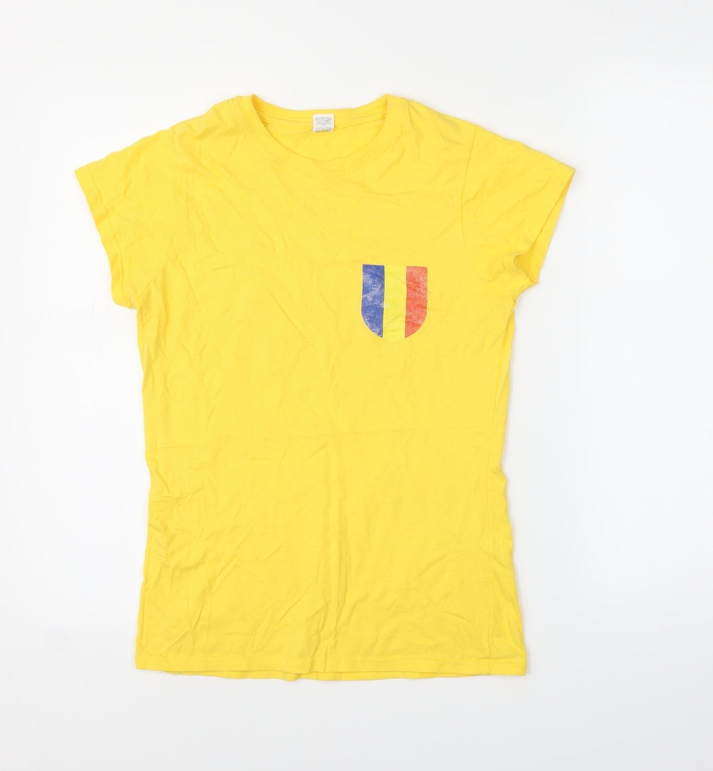 Gildan Womens Yellow   Basic T-Shirt Size S