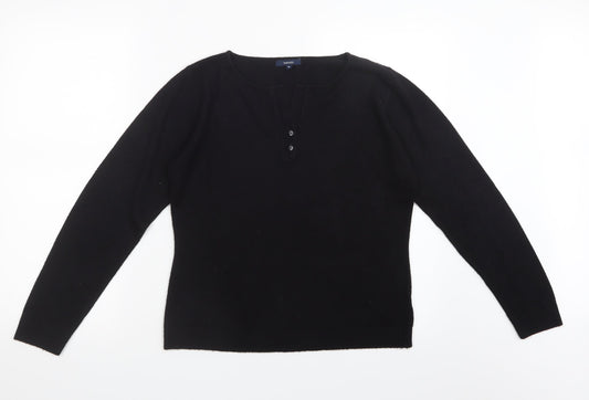 Texbasic Womens Black  Knit Pullover Jumper Size M
