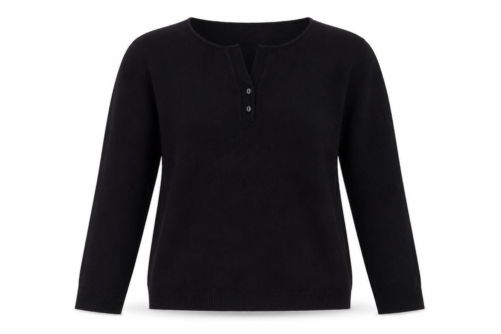 Texbasic Womens Black  Knit Pullover Jumper Size M