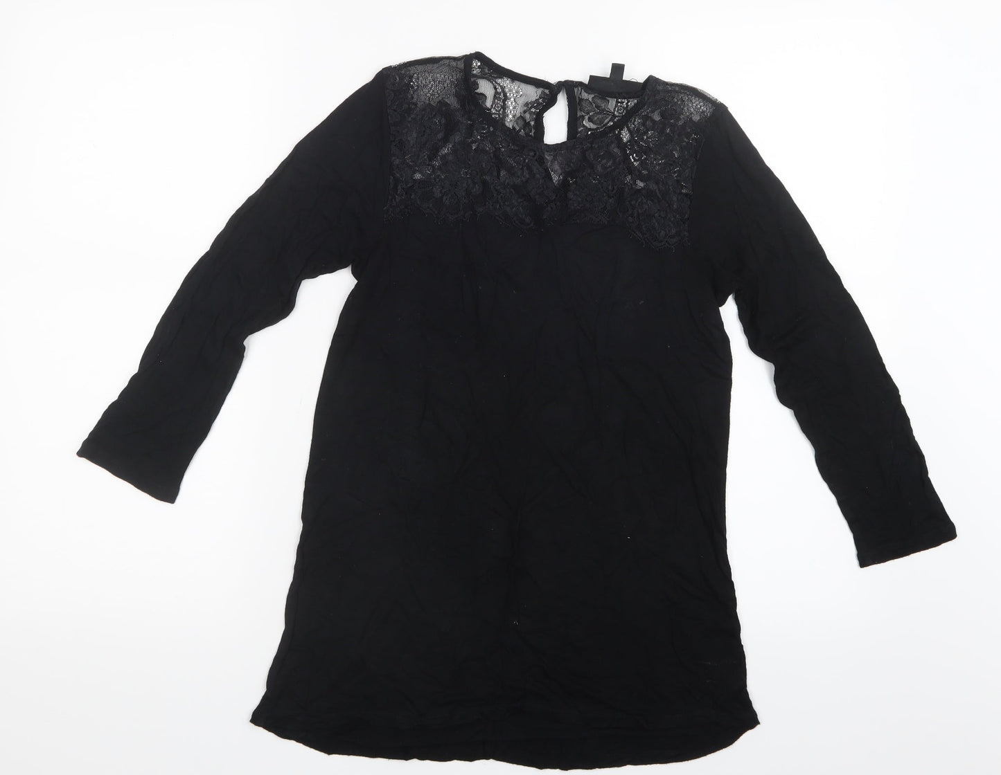 Warehouse Womens Black   Basic T-Shirt Size 10