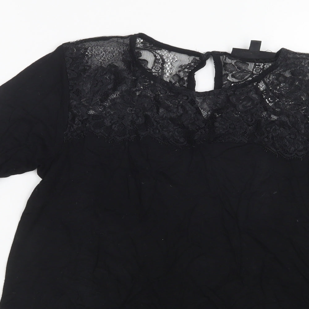 Warehouse Womens Black   Basic T-Shirt Size 10
