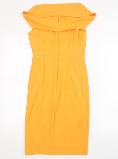 Preloved New Look Womens Orange   Shirt Dress  Size 10 - Back