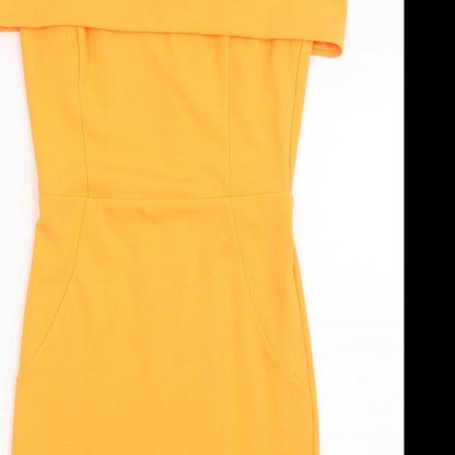 Preloved New Look Womens Orange   Shirt Dress  Size 10 - Detail
