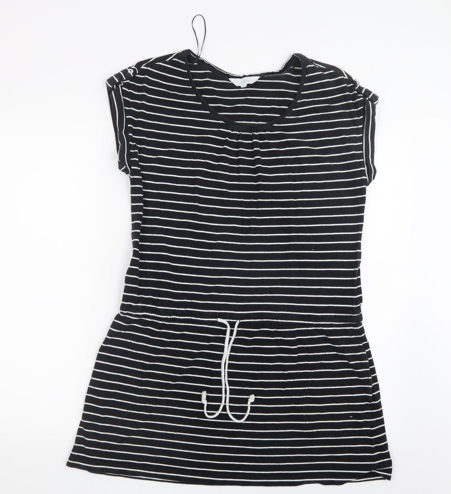Debenhams Womens Black Striped  Basic T-Shirt Size 12  - Long