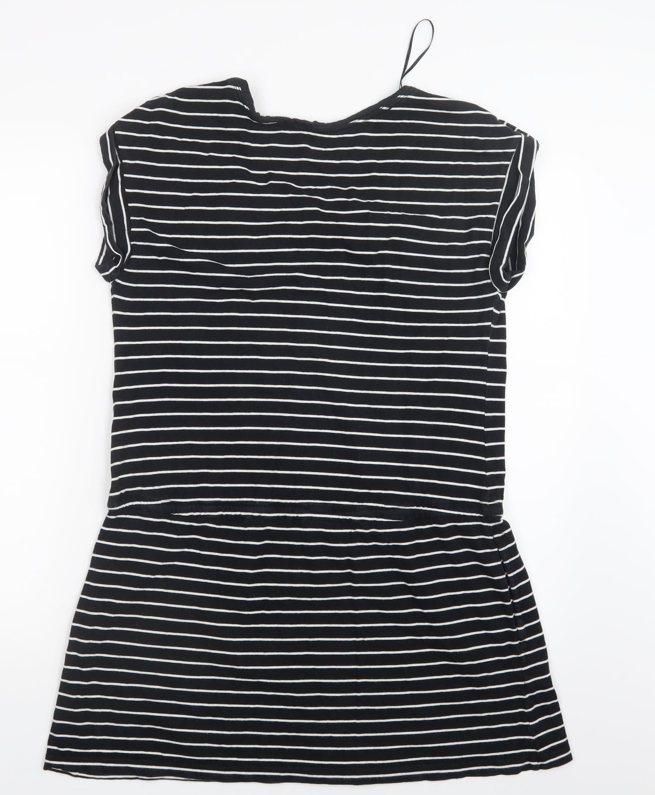 Debenhams Womens Black Striped  Basic T-Shirt Size 12  - Long