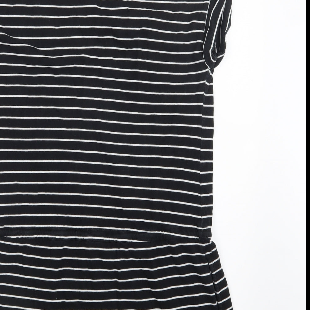 Debenhams Womens Black Striped  Basic T-Shirt Size 12  - Long