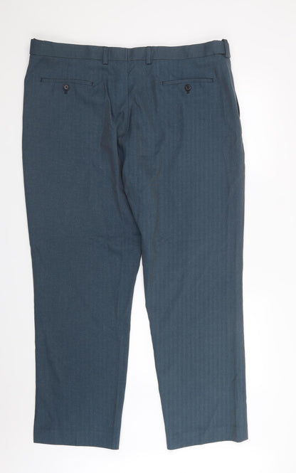 Preloved BHS Mens Blue   Trousers  Size 41 in L31 in - Back