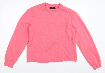 H&M Womens Pink   Pullover Sweatshirt Size XS