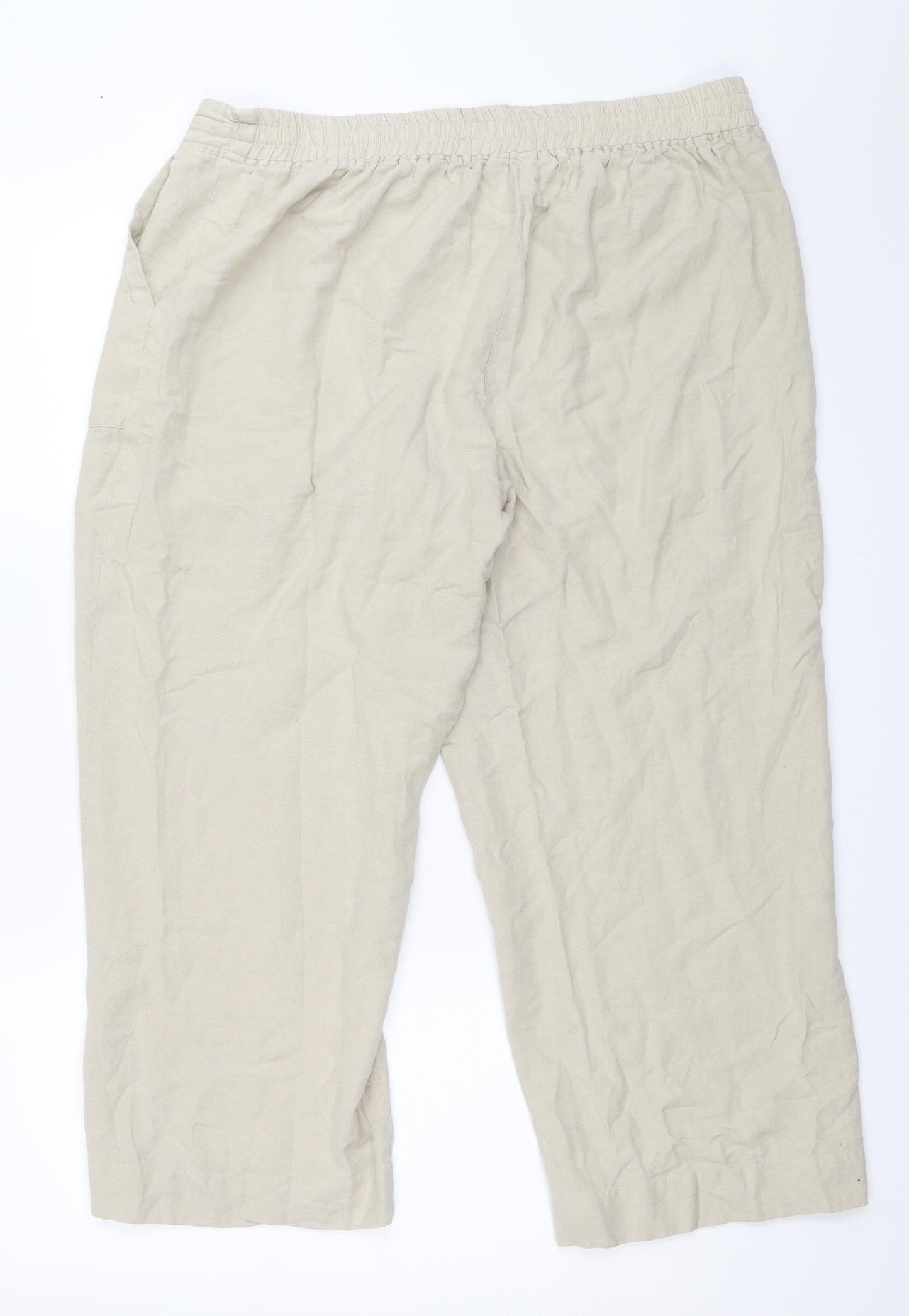 Julipa Womens Beige   Cropped Trousers Size 18 L24 in