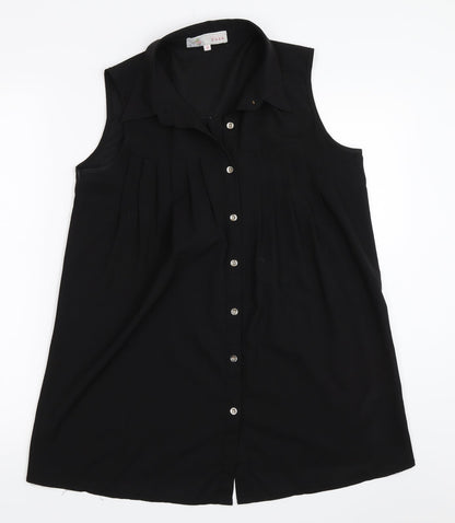 Preloved Cameo Rose Womens Black   Basic Button-Up Size 10 - Front