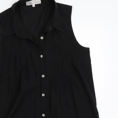 Preloved Cameo Rose Womens Black   Basic Button-Up Size 10 - Detail
