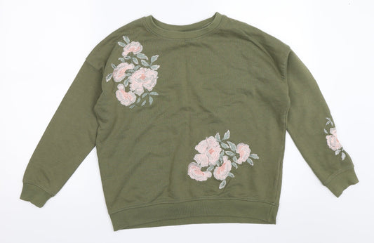 New Look Womens Green   Pullover Sweatshirt Size 8