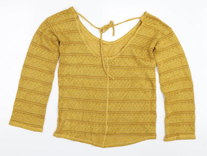 Preloved NEXT Womens Yellow   Pullover Jumper Size 10 - Back