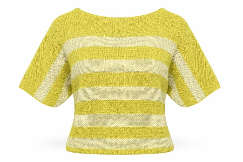 Isabella D Womens Yellow Striped  Pullover Jumper Size M