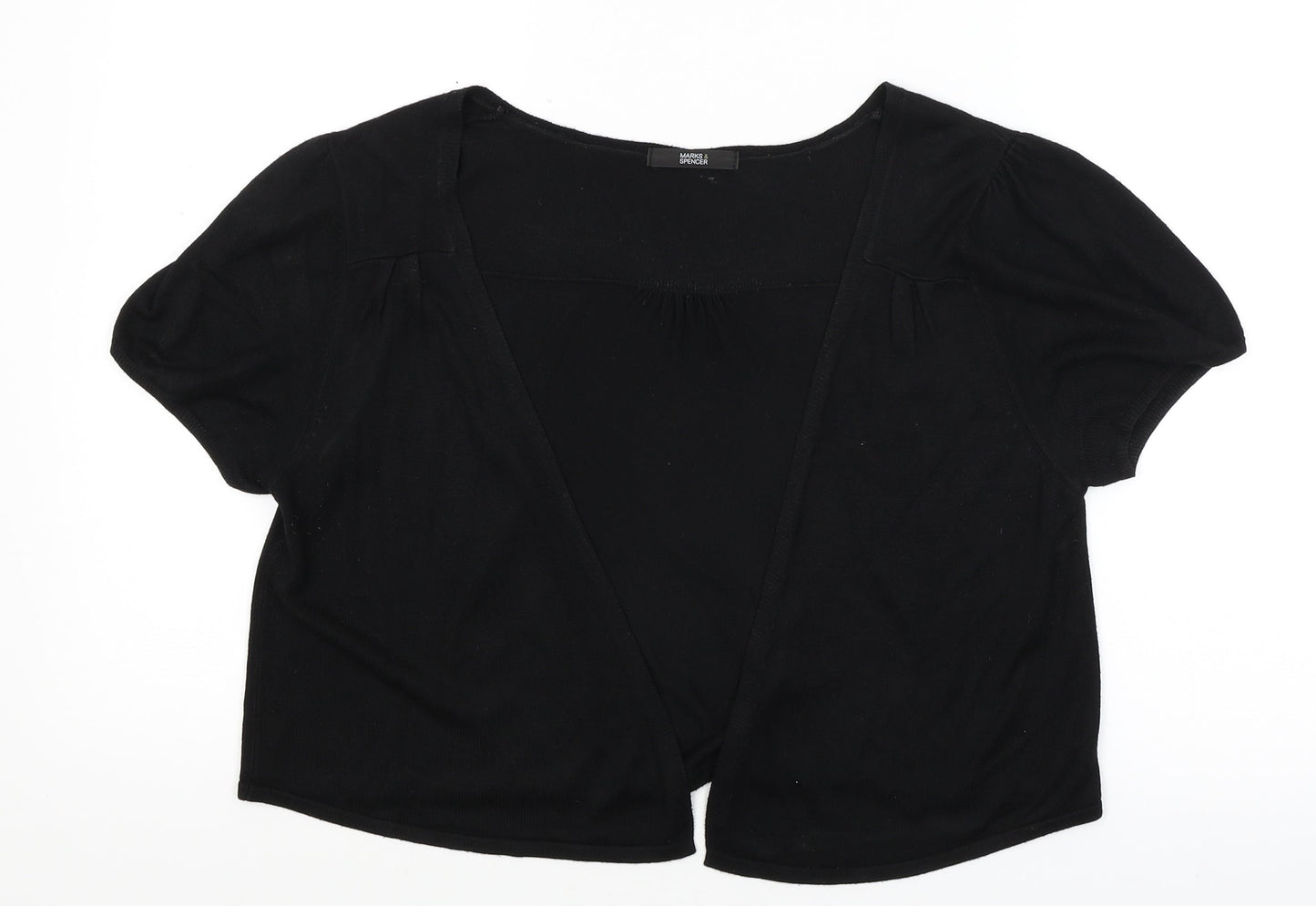 M&S Womens Black   Wrap Jumper Size 14
