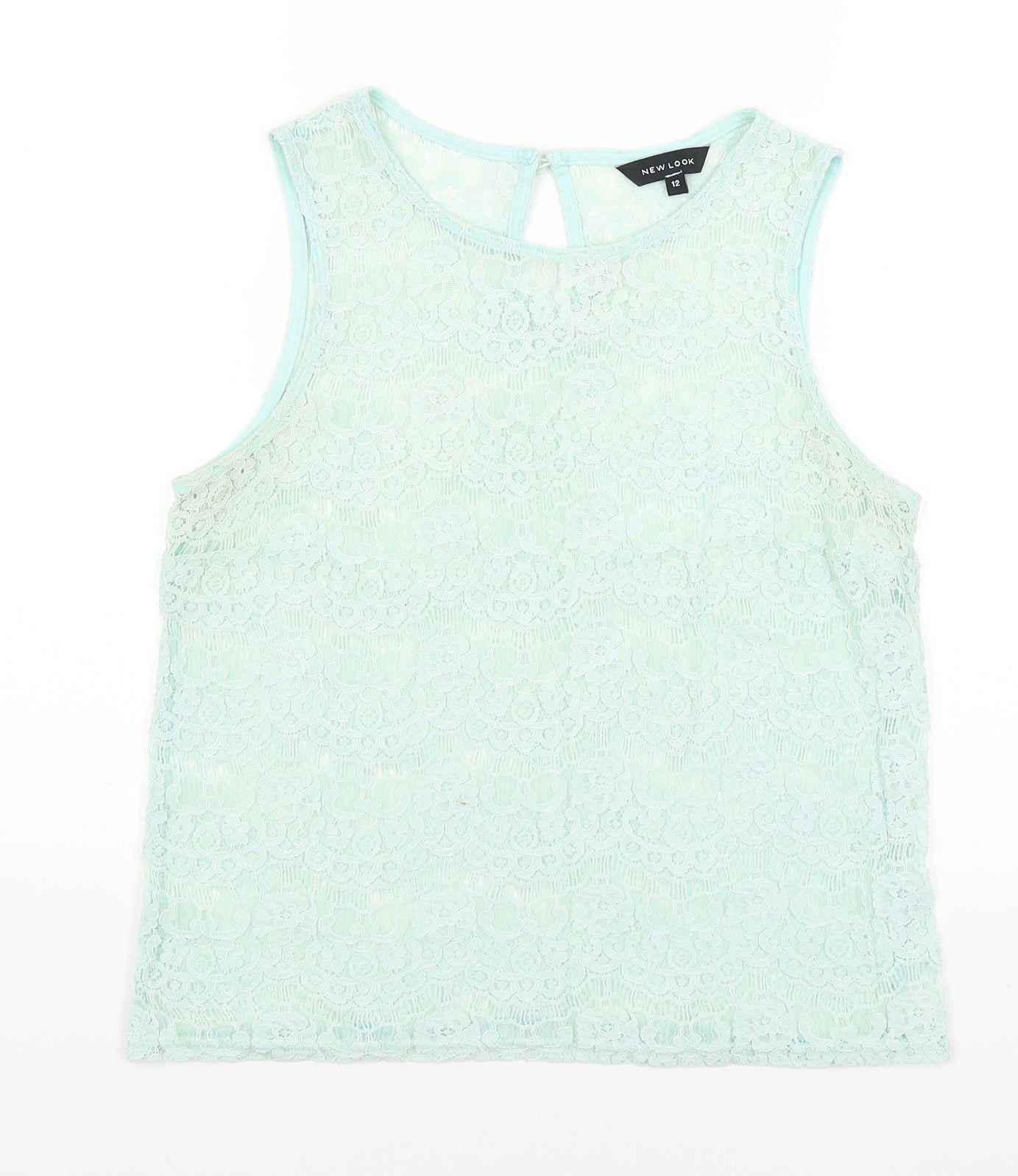 New Look Womens Green Floral  Basic Tank Size 12