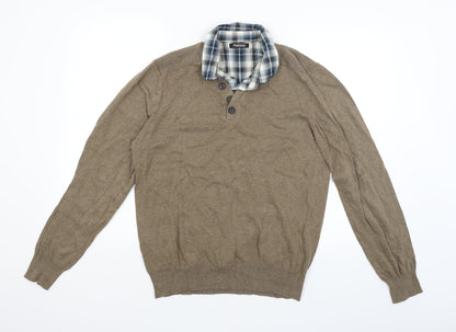 Preloved Peacocks Mens Brown   Pullover Jumper Size M - Front