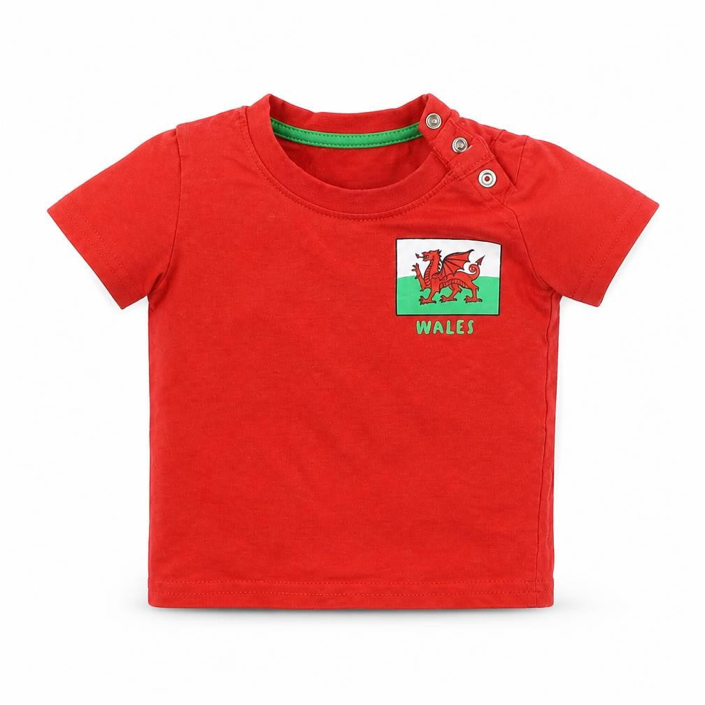 Primark Girls Red   Basic T-Shirt Size 6-9 Months  - Wales