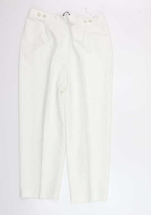 BM Womens White   Trousers  Size 16 L27 in