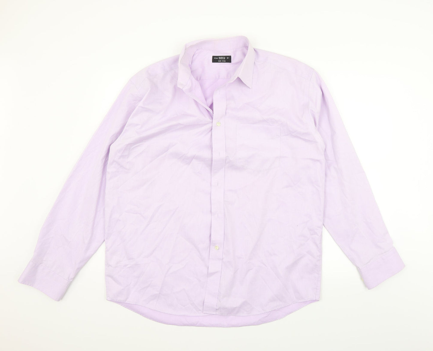 Marks and Spencer Mens Purple    Button-Up Size 16.5