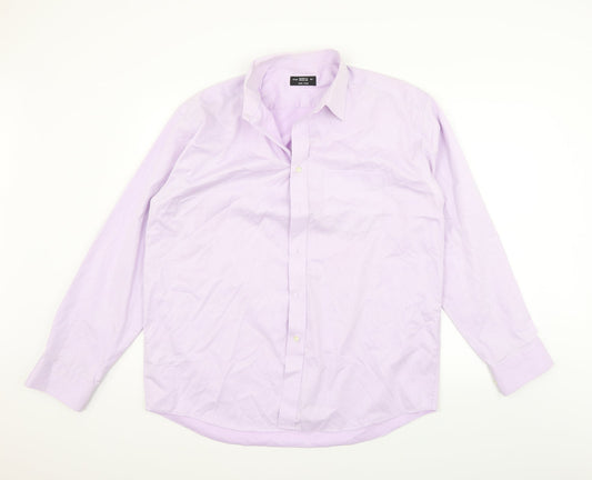 Marks and Spencer Mens Purple    Button-Up Size 16.5