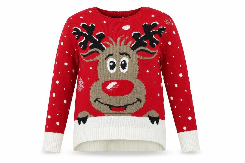 glimpse design Womens Purple   Pullover Jumper Size M  - Raindeer