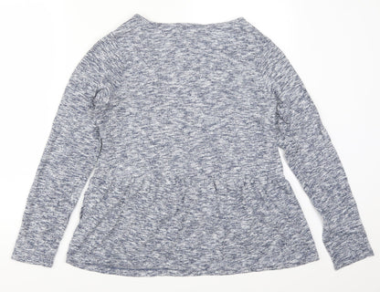 Deane & White Womens Blue  Rayon Basic T-Shirt Size 12