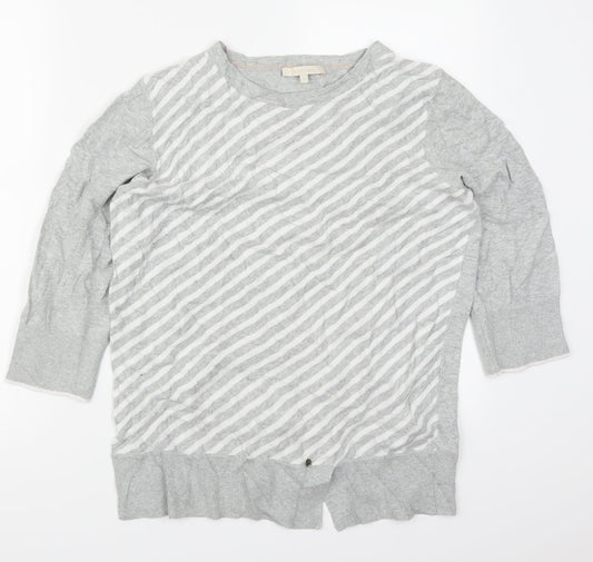 Wishbone Womens Grey Striped  Pullover Jumper Size L