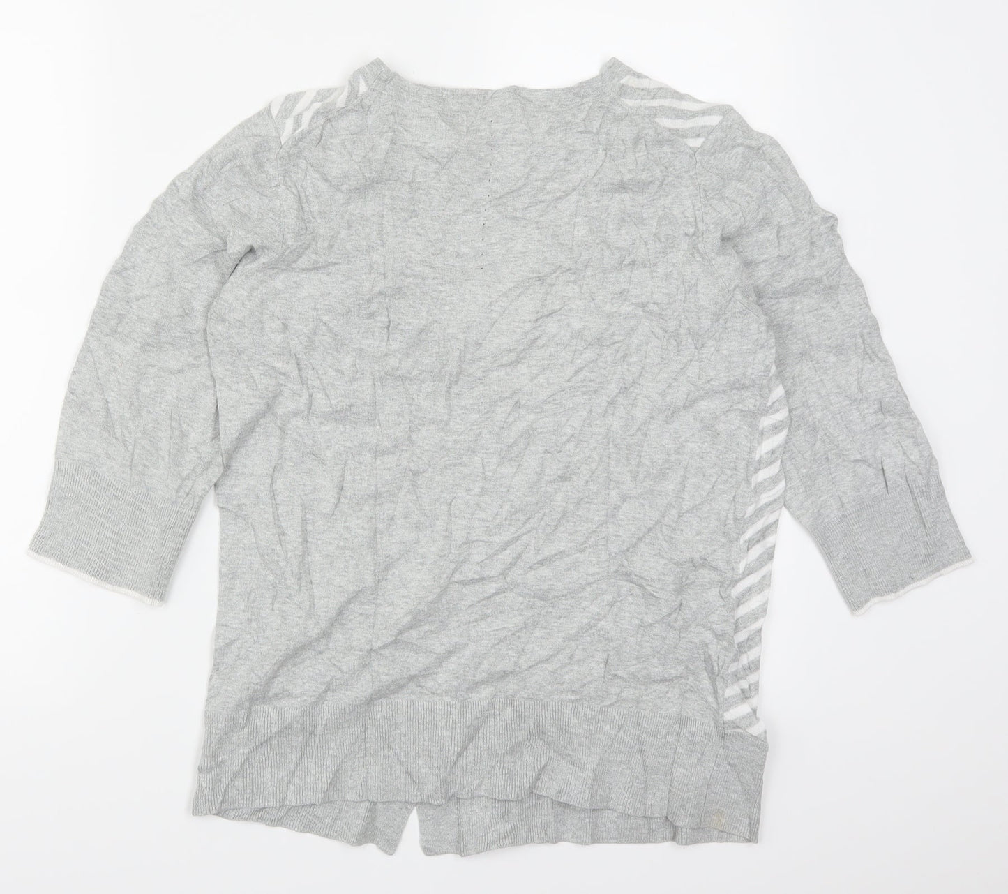 Wishbone Womens Grey Striped  Pullover Jumper Size L