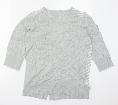 Wishbone Womens Grey Striped  Pullover Jumper Size L