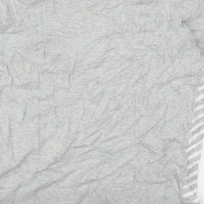 Wishbone Womens Grey Striped  Pullover Jumper Size L