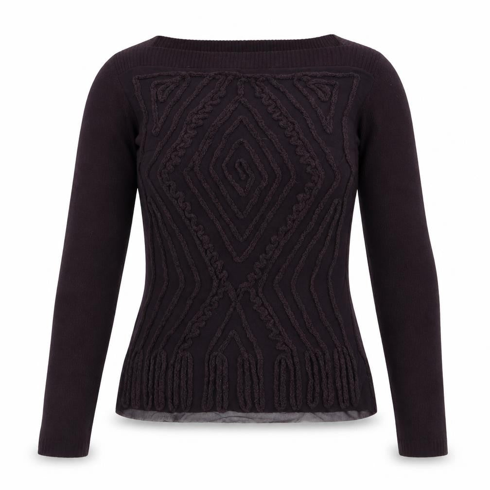 Zara Womens Purple Geometric Mesh Pullover Jumper Size M