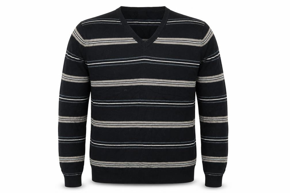 Gap Mens Black Striped  Pullover Jumper Size S