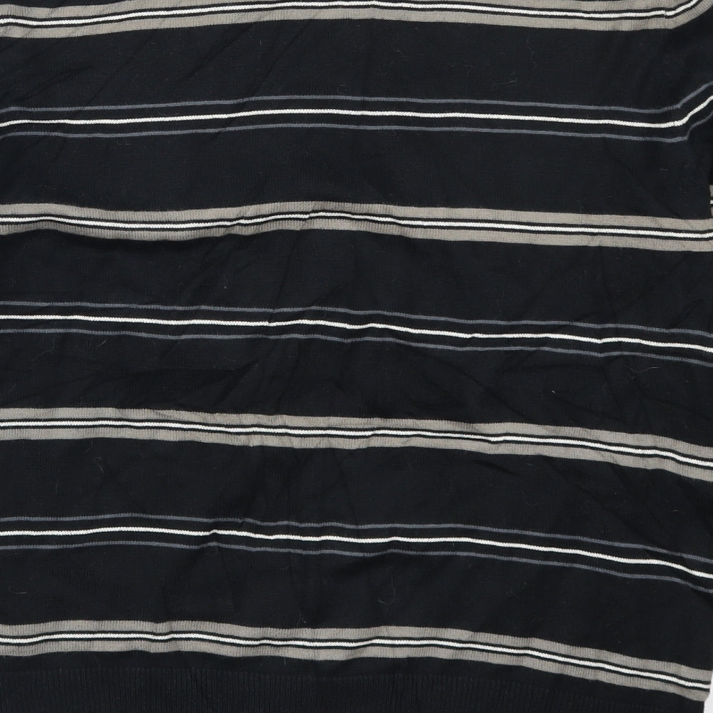 Gap Mens Black Striped  Pullover Jumper Size S