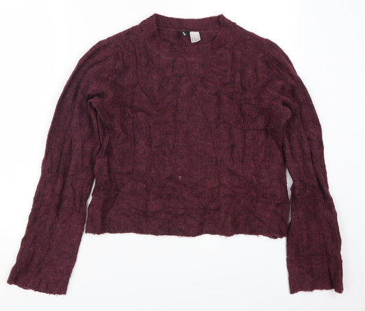 H&M Womens Purple  Knit Pullover Jumper Size XS  - Plum