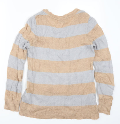 Marks & Spencer Womens Beige Striped  Pullover Jumper Size 10  - Owls