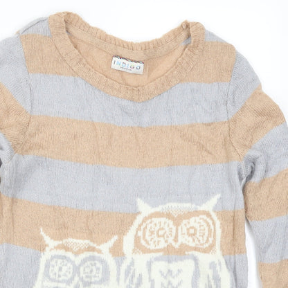 Marks & Spencer Womens Beige Striped  Pullover Jumper Size 10  - Owls