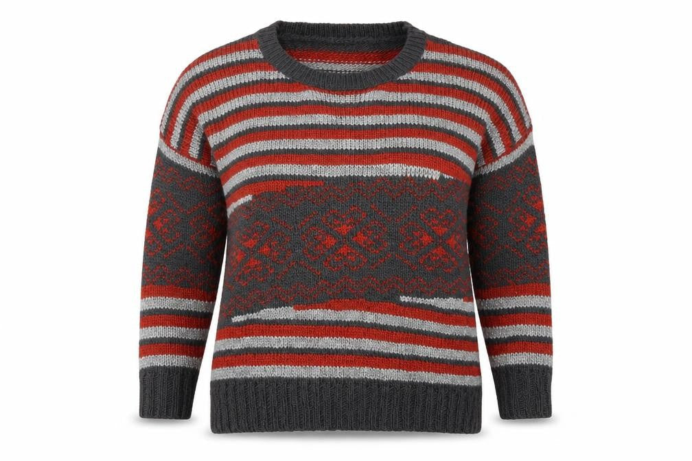 Nina Murati Womens Red Striped  Pullover Jumper Size M
