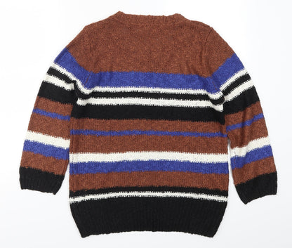 Debenhams Womens Brown Striped  Pullover Jumper Size 12  - Blue