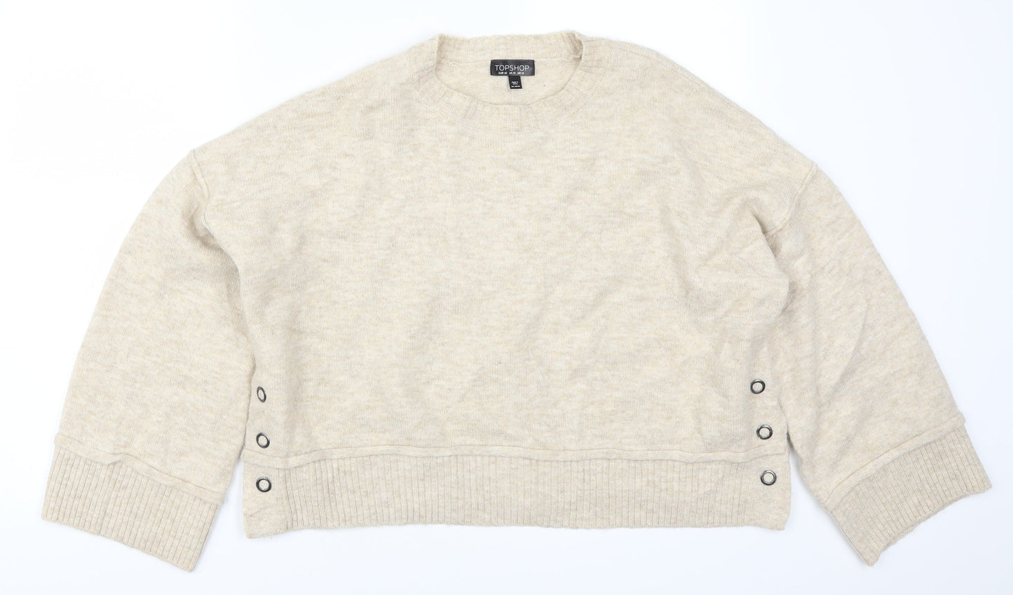 Topshop Womens Beige  Knit Pullover Jumper Size 14
