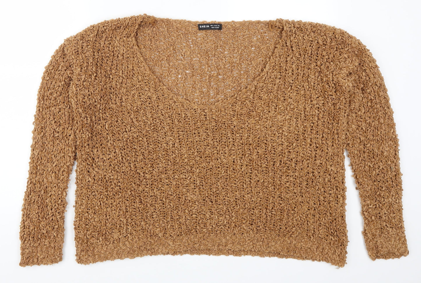 SheIn Womens Brown  Knit Pullover Jumper Size S