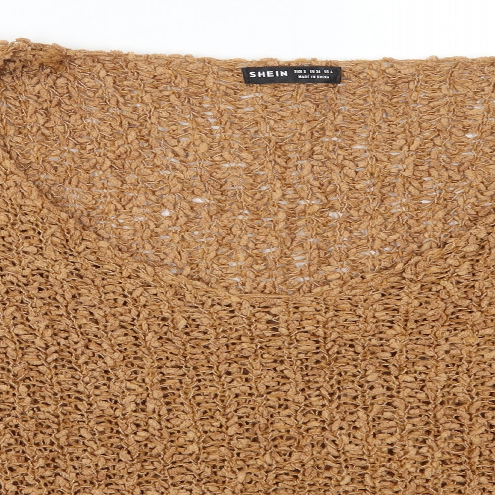 SheIn Womens Brown  Knit Pullover Jumper Size S