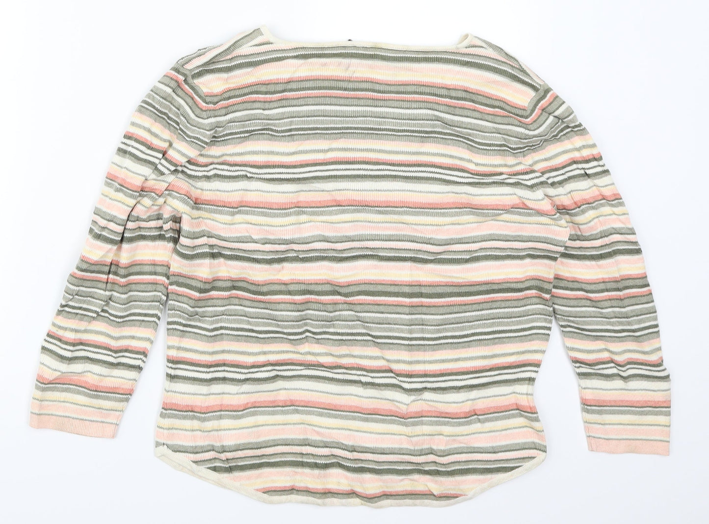 Principles Womens Pink Striped  Pullover Jumper Size 14  - Green