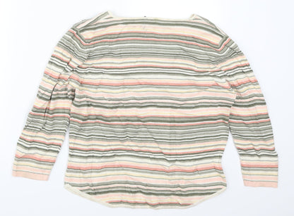 Principles Womens Pink Striped  Pullover Jumper Size 14  - Green