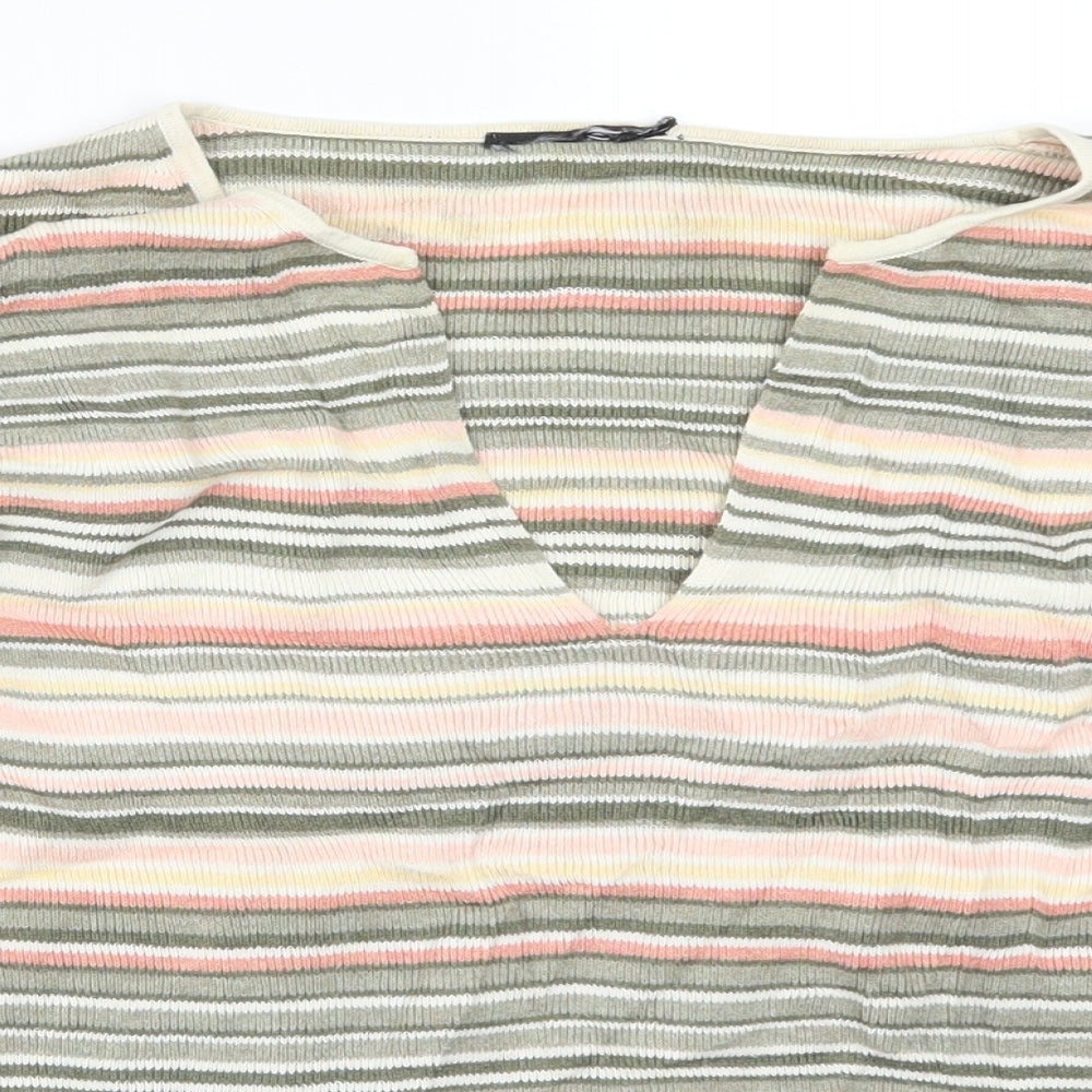Principles Womens Pink Striped  Pullover Jumper Size 14  - Green