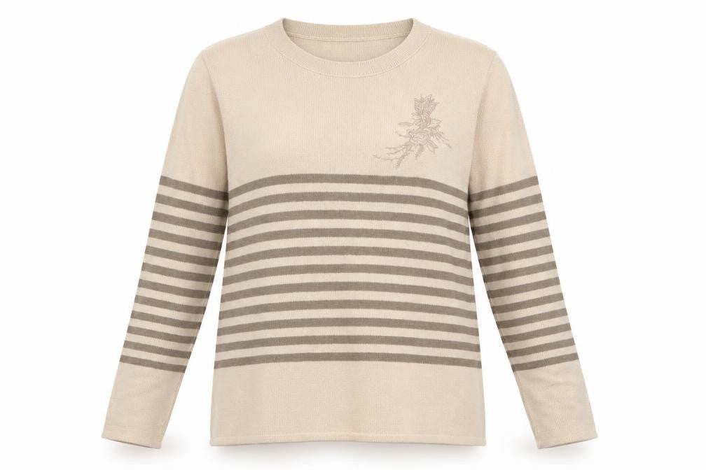 Lizzi Clarke Womens Brown Striped Knit Pullover Jumper Size S